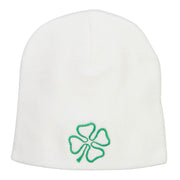 Irish Clover Embroidered Short Beanie