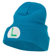 Ice Mario Luigi Bros Embroidered Long Beanie