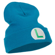 Ice Mario Luigi Bros Embroidered Long Beanie