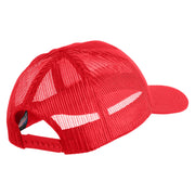 U.S. Marine Corps 2nd Marine Division Embroidered 6 Panel Structured Cotton Twill Mesh Cap Made in USA - Red OSFM