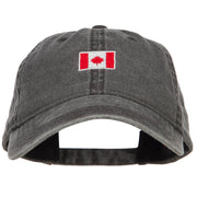 Mini Canada Flag Embroidered Washed Cap