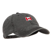 Mini Canada Flag Embroidered Washed Cap