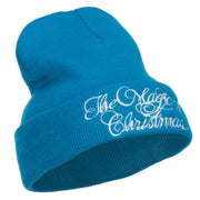 Magic of Christmas Embroidered Long Beanie