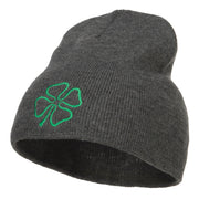 Irish Clover Embroidered Short Beanie