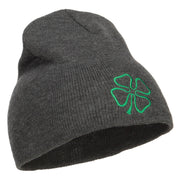 Irish Clover Embroidered Short Beanie