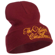 Magic of Christmas Embroidered Long Beanie