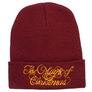 Magic of Christmas Embroidered Long Beanie