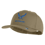 US Air Force Wing with Veteran Embroidered Solid Cotton Cap - Khaki OSFM