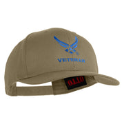 US Air Force Wing with Veteran Embroidered Solid Cotton Cap - Khaki OSFM
