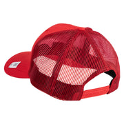 3rd Marine Division Veteran Embroidered 6 Panel Structured Cotton Twill Mesh Cap Made in USA - Red OSFM