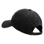 Licensed Combat Infantryman Embroidered Washed Solid Pigment Dyed Cotton Twill Brass Buckle Cap - Black OSFM