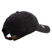 Licensed Combat Infantryman Embroidered Washed Solid Pigment Dyed Cotton Twill Brass Buckle Cap - Black OSFM
