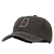 Indiana with Map Outline Embroidered Washed Cotton Twill Cap