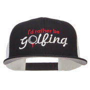 I'd Rather Be Golfing Embroidered Mesh Cap