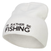 I'd Rather Be Fishing Embroidered Short Beanie