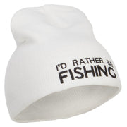 I'd Rather Be Fishing Embroidered Short Beanie