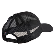 3rd Marine Division Veteran Embroidered 6 Panel Structured Cotton Twill Mesh Cap Made in USA - Black OSFM