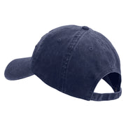 Licensed Combat Infantryman Embroidered Washed Solid Pigment Dyed Cotton Twill Brass Buckle Cap - Navy OSFM