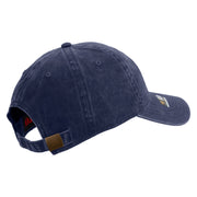 Licensed Combat Infantryman Embroidered Washed Solid Pigment Dyed Cotton Twill Brass Buckle Cap - Navy OSFM