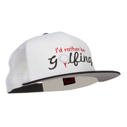 I'd Rather Be Golfing Embroidered Mesh Cap