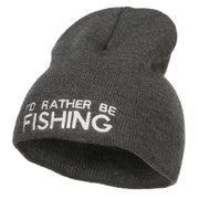 I'd Rather Be Fishing Embroidered Short Beanie