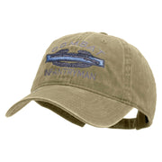 Licensed Combat Infantryman Embroidered Washed Solid Pigment Dyed Cotton Twill Brass Buckle Cap - Khaki OSFM