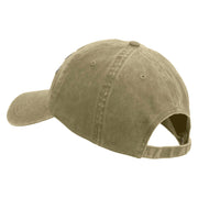Licensed Combat Infantryman Embroidered Washed Solid Pigment Dyed Cotton Twill Brass Buckle Cap - Khaki OSFM