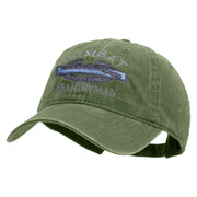 Licensed Combat Infantryman Embroidered Washed Solid Pigment Dyed Cotton Twill Brass Buckle Cap - Olive OSFM