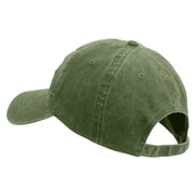 Licensed Combat Infantryman Embroidered Washed Solid Pigment Dyed Cotton Twill Brass Buckle Cap - Olive OSFM