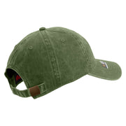 Licensed Combat Infantryman Embroidered Washed Solid Pigment Dyed Cotton Twill Brass Buckle Cap - Olive OSFM