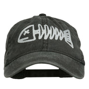 Fishbone Embroidered Pigment Dyed Brass Buckle Cap