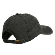 Fishbone Embroidered Pigment Dyed Brass Buckle Cap