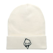 Angry Ice Cream Embroidered 12 Inch Long Kintted Beanie