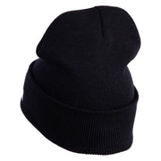 US Air Force Wing Logo Embroidered 12 Inch Knit Long Beanie - Black OSFM