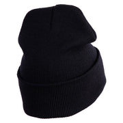 US Air Force Wing Logo Embroidered 12 Inch Knit Long Beanie - Black OSFM