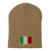 Europe Italy Flag Embroidered Short Beanie