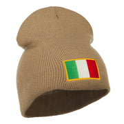 Europe Italy Flag Embroidered Short Beanie