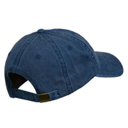 Fishbone Embroidered Pigment Dyed Brass Buckle Cap