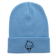 Angry Ice Cream Embroidered 12 Inch Long Kintted Beanie