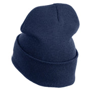 US Air Force Wing Logo Embroidered 12 Inch Knit Long Beanie - Navy OSFM