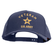 Licensed U.S. Army Veteran Military Embroidered Twill 5 panel Mesh Back Cap - Navy OSFM