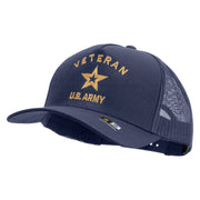 Licensed U.S. Army Veteran Military Embroidered Twill 5 panel Mesh Back Cap - Navy OSFM