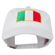 Italy Flag Embroidered Washed Cotton Twill Cap