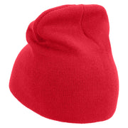 Cute Snake Embroidered 8 Inch Knitted Short Beanie - Red OSFM