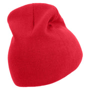 Cute Snake Embroidered 8 Inch Knitted Short Beanie - Red OSFM