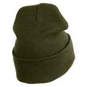 US Air Force Wing Logo Embroidered 12 Inch Knit Long Beanie - Olive OSFM