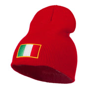 Europe Italy Flag Embroidered Short Beanie