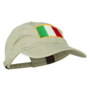 Italy Flag Embroidered Washed Cotton Twill Cap