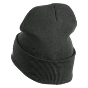 US Air Force Wing Logo Embroidered 12 Inch Knit Long Beanie - Charcoal OSFM