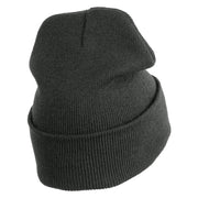 US Air Force Wing Logo Embroidered 12 Inch Knit Long Beanie - Charcoal OSFM